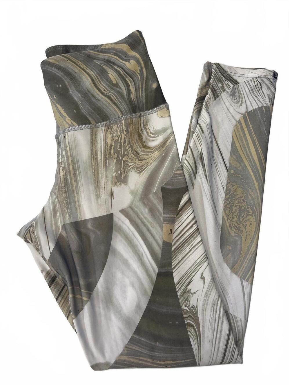 ONZIE Large High Rise Leggings Ankle Length Light Compression Abstract Patterned